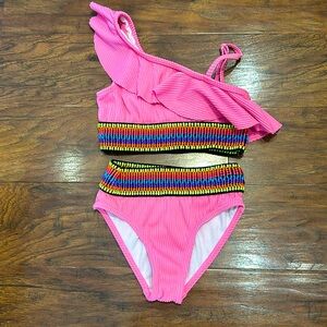 Betsy Johnson Girls Pink Two Piece Swimsuit